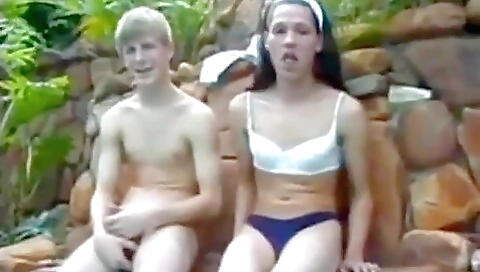 Brunette in a vintage lingerie gets a creampie in her ass