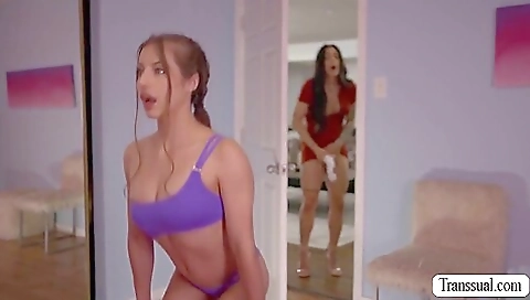 Brunette with tattooed pussy gets her ass and tits filled