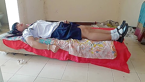 Amateur amateur girl with a sexy body in school uniform