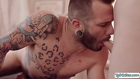 Latina gets fucked in missionary and deep throat in a massage