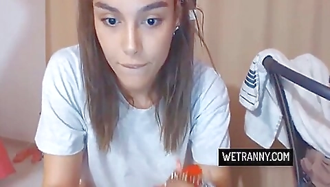 Amateur teen 18+ with tattooed tits shows off her curves