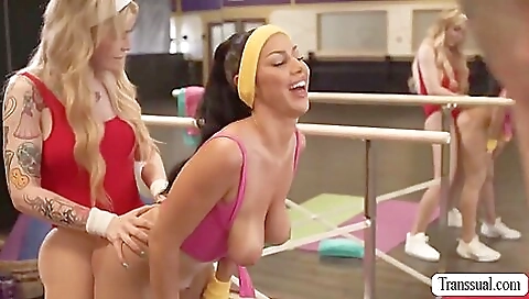 transvestite teen with big tits and a tattoo takes dick