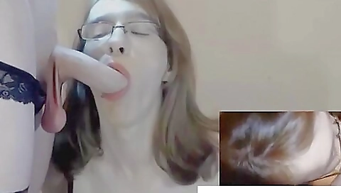Deepthroated transsex blowjob with amateur transsex video