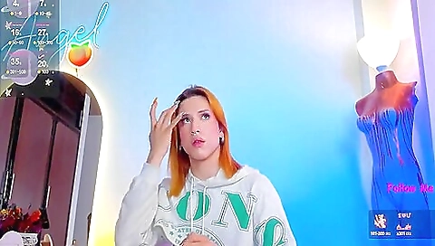 Sexy brunette wearing lingerie oiled a toy on her hairy body